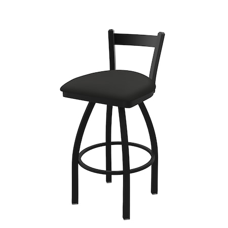 Holland Bar Stool Co 30" Low Back Swivel Bar Stool, Black Wrinkle, Canter Iron Seat 82130BW008